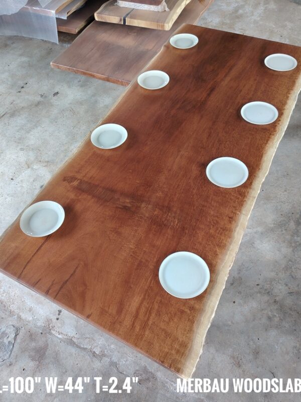 8.5ft 8-10 Seaters Merbau Solid Woodslab
