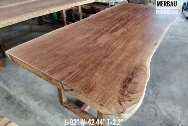 7.5ft x 3.5ft Merbau Solid Woodslab