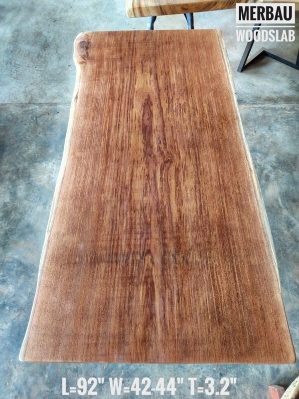 7.5ft x 3.5ft Merbau Solid Woodslab