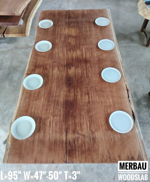 008 (1) 8ft x 4ft 8-10 SeatersMerbau Solid Woodslab