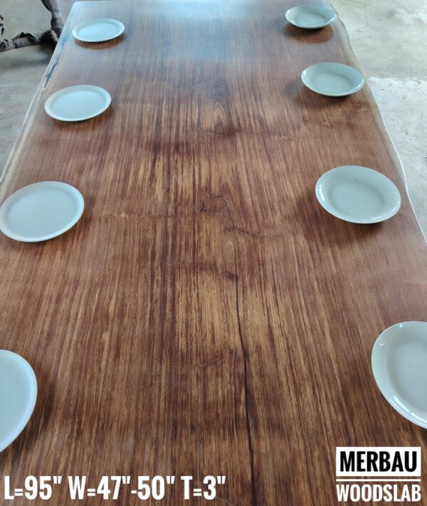 008 (3) 8ft x 4ft 8-10 SeatersMerbau Solid Woodslab