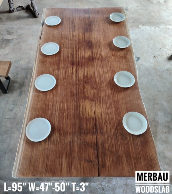 008 (5) 8ft x 4ft 8-10 SeatersMerbau Solid Woodslab
