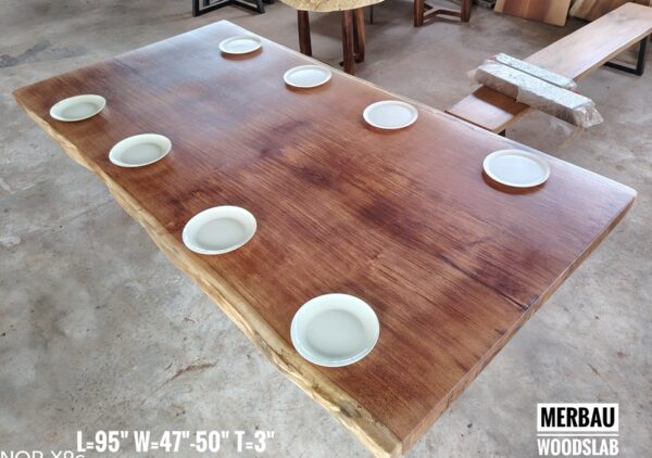 008 (6) 8ft x 4ft 8-10 SeatersMerbau Solid Woodslab
