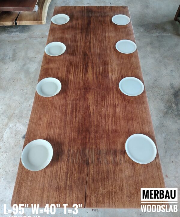 8ft 8-10 Seaters Merbau Solid Woodslab (Square)