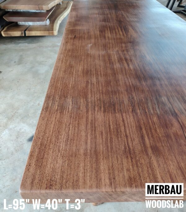 8ft 8-10 Seaters Merbau Solid Woodslab (Square)