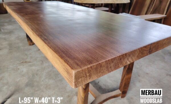 8ft 8-10 Seaters Merbau Solid Woodslab (Square)