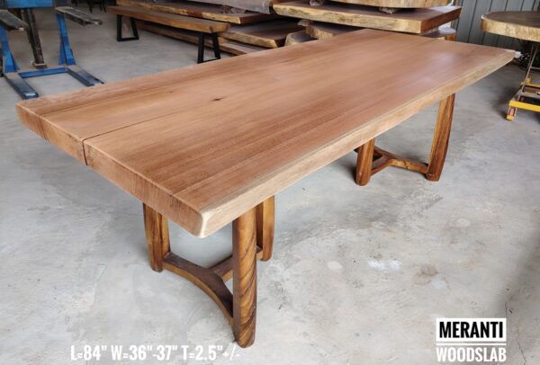 012 (1) 7ft x 3ft Meranti Solid Woodslab - 8 Seater Dining Table