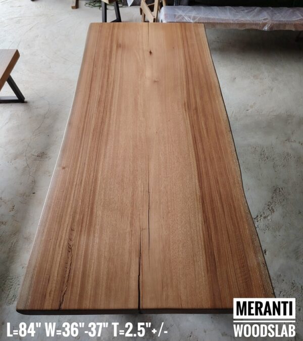 012 (4) 7ft x 3ft Meranti Solid Woodslab - 8 Seater Dining Table