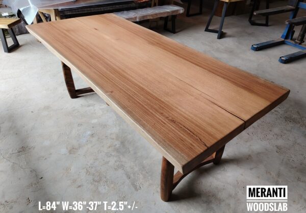 012 (5) 7ft x 3ft Meranti Solid Woodslab - 8 Seater Dining Table