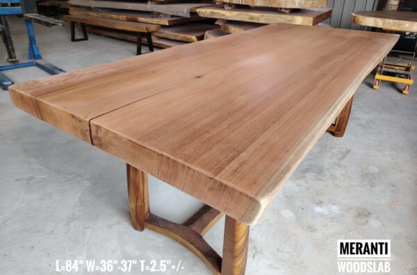 012 (8) 7ft x 3ft Meranti Solid Woodslab - 8 Seater Dining Table