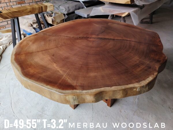 6 Seater Dining / Tea / Coffee Table - Merbau Solid Woodslab