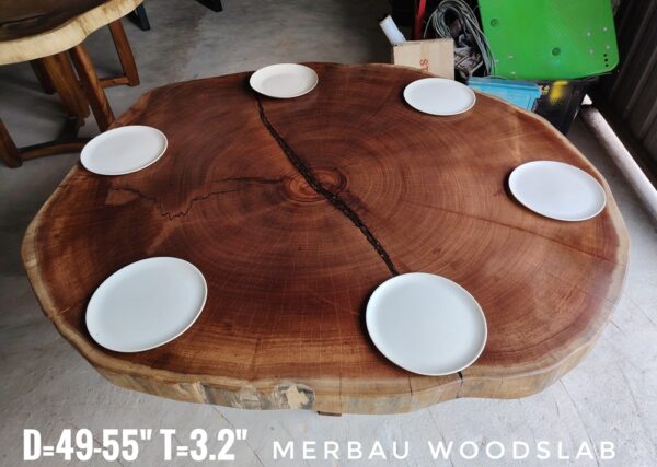 6 Seater Dining / Tea / Coffee Table - Merbau Solid Woodslab