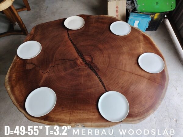 6 Seater Dining / Tea / Coffee Table - Merbau Solid Woodslab