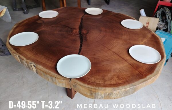 6 Seater Dining / Tea / Coffee Table - Merbau Solid Woodslab