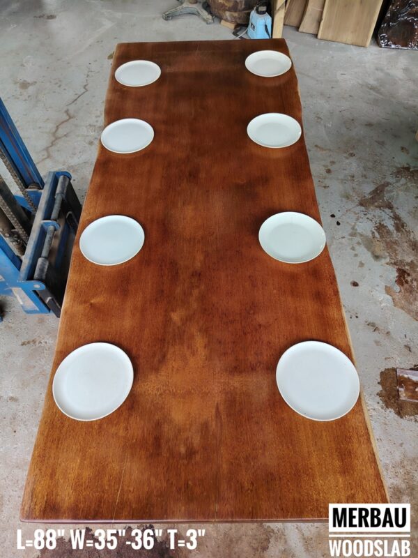 018 (2) 7ft x 3ft - 8 Seater - Merbau Solid Woodslab