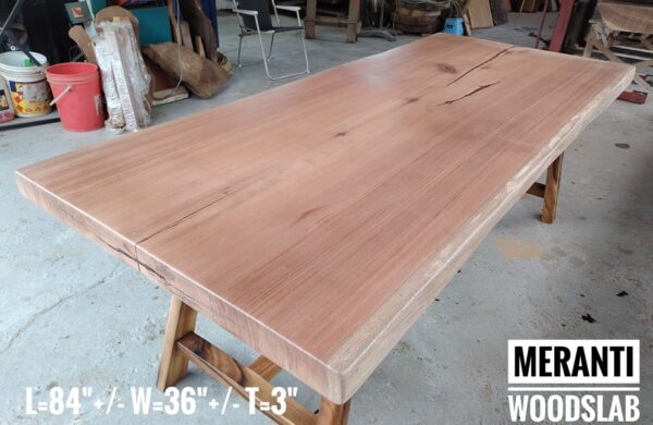 7ft x 3ft - 6-8 Seater -  Meranti Solid Woodslab -MRT01