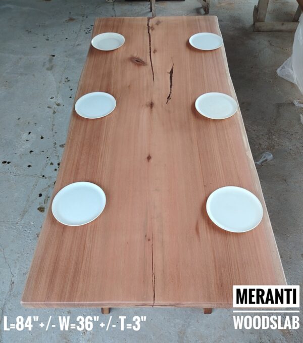 7ft x 3ft - 6-8 Seater -  Meranti Solid Woodslab -MRT01
