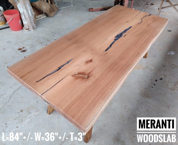 7ft x 3ft - 6-8 Seater -  Meranti Solid Woodslab -MRT02