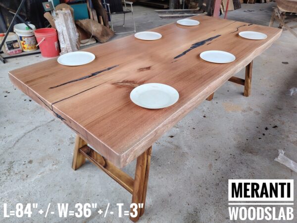 7ft x 3ft - 6-8 Seater -  Meranti Solid Woodslab -MRT02