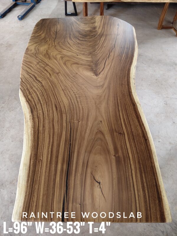 8-10 Seater 8ft Raintree Solid Woodslab - RT801