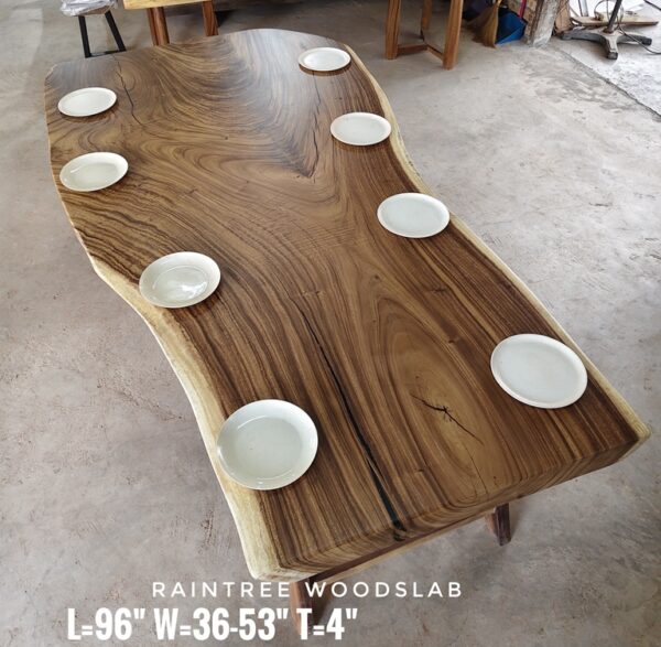 8-10 Seater 8ft Raintree Solid Woodslab - RT801