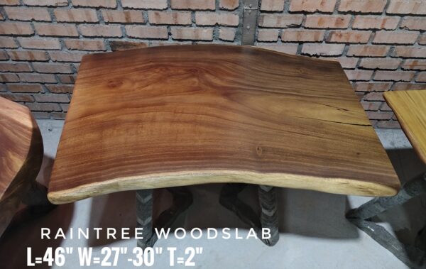 140626 (16) 4ft Computer Desk / Small 4 seater Raintree Solid Woodslab - RT401