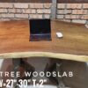 140626 (17) 4ft Computer Desk / Small 4 seater Raintree Solid Woodslab - RT401