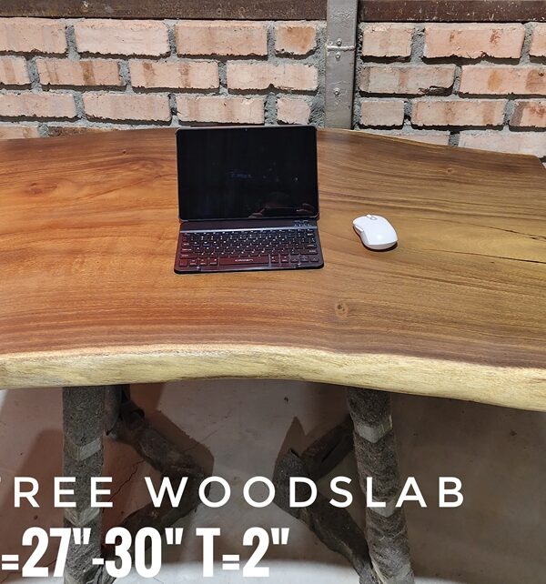 4ft Computer Desk / Small 4 seater Raintree Solid Woodslab - RT401