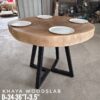 140626 (171) 4 Seater Round Khaya Solid Woodslab - KYR01