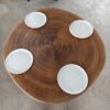 140626 (173) 4 Seater Round Khaya Solid Woodslab - KYR01