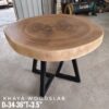 140626 (178) 4 Seater Round Khaya Solid Woodslab - KYR01