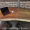 140626 (19) 4ft Computer Desk / Small 4 seater Raintree Solid Woodslab - RT401