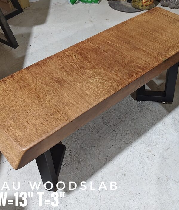 2 Seater Small Bench - Merbau Solid Woodslab MBB01