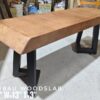 2 Seater Small Bench - Merbau Solid Woodslab MBB01