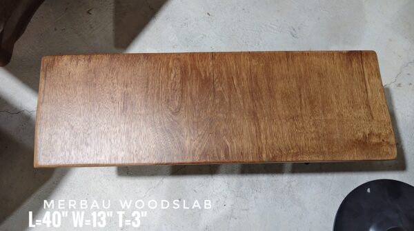 2 Seater Small Bench - Merbau Solid Woodslab MBB01