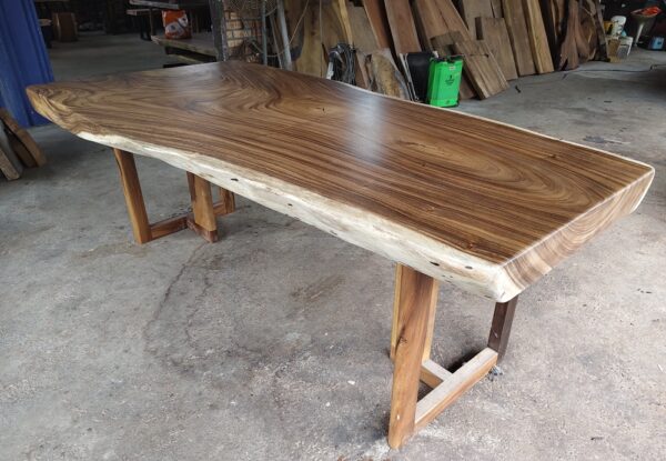 140626 (47) 8 Seater 7.5ft Raintree Solid Woodslab - RT701
