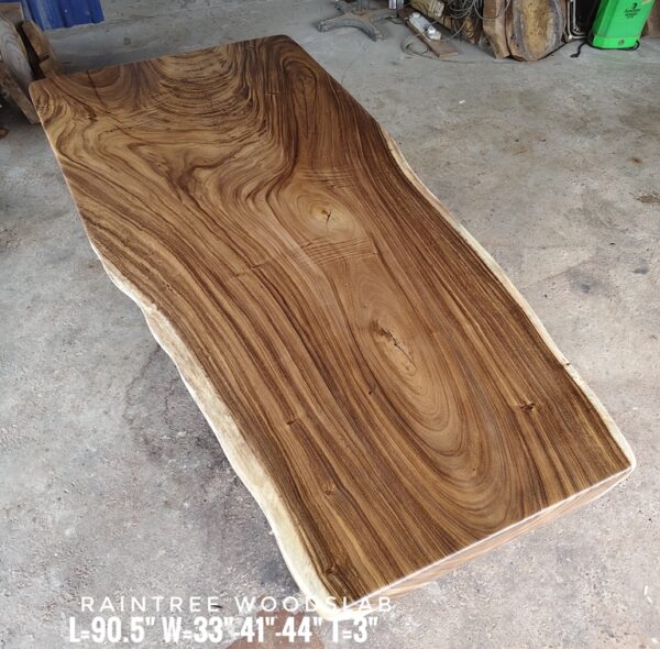 140626 (49) 8 Seater 7.5ft Raintree Solid Woodslab - RT701