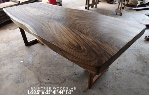 140626 (50) 8 Seater 7.5ft Raintree Solid Woodslab - RT701