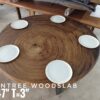 140626 (54) 5 Seater Round Shape Raintree Solid Woodslab - RTR01
