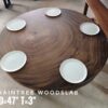 140626 (56) 5 Seater Round Shape Raintree Solid Woodslab - RTR01