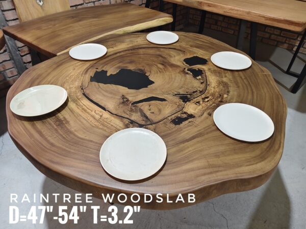 140626 (84) 6 Setaer Oval Raintree Solid Woodslab - RTR02
