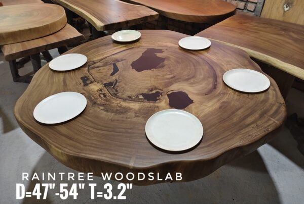 140626 (85) 6 Setaer Oval Raintree Solid Woodslab - RTR02