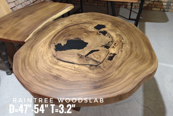 140626 (86) 6 Setaer Oval Raintree Solid Woodslab - RTR02