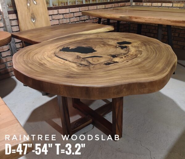 140626 (87) 6 Setaer Oval Raintree Solid Woodslab - RTR02