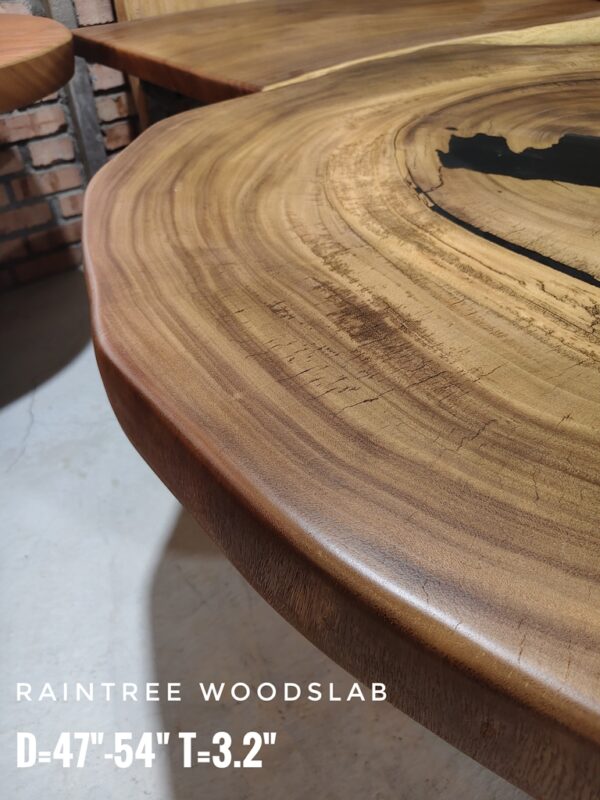 140626 (90) 6 Setaer Oval Raintree Solid Woodslab - RTR02