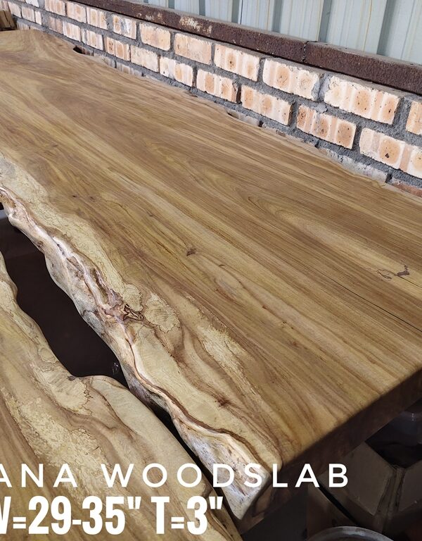 9ft x 2.5ft +/- Angsana Solid Woodslab ASN02