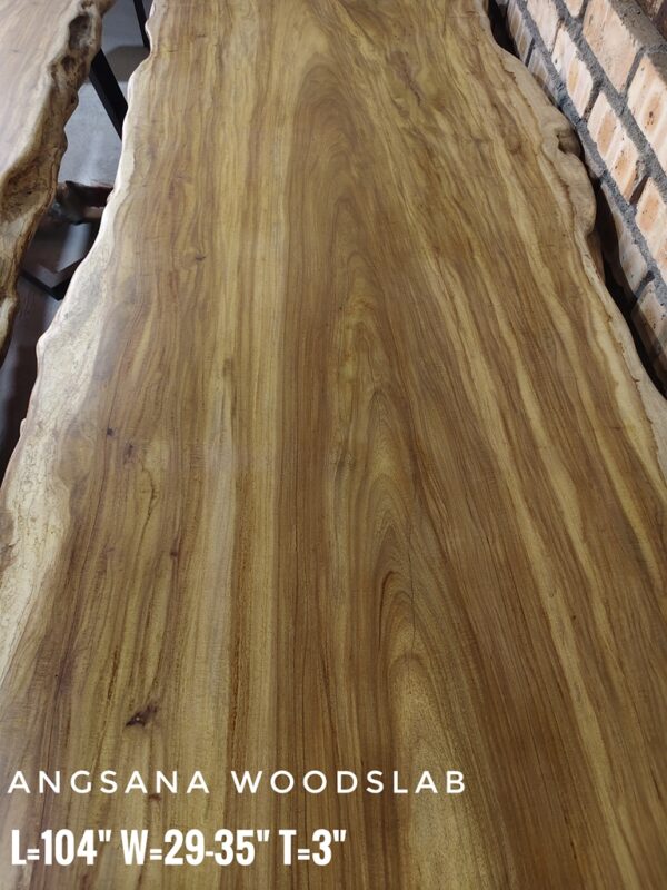 9ft x 2.5ft +/- Angsana Solid Woodslab ASN02