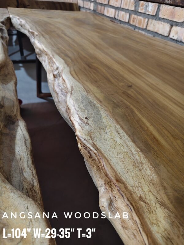9ft x 2.5ft +/- Angsana Solid Woodslab ASN02
