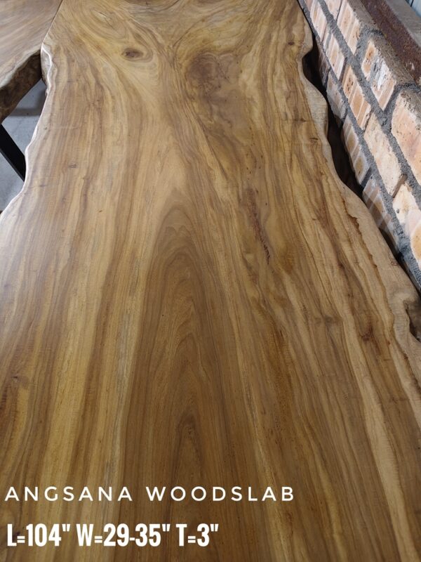 9ft x 2.5ft +/- Angsana Solid Woodslab ASN02