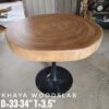 4 Seater Round Khaya Solid Woodslab - KYR01